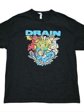 Drain California Metal Hardcore Band Black Shirt XL